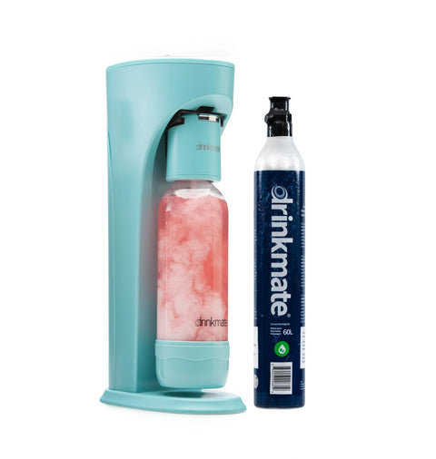 Drinkmate OmniFizz Carbonated Drink Maker - Machine + Cylinder - Blue