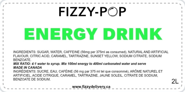 Fizzy-Pop Energy Syrup 12L BIB