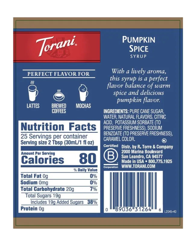Torani Pumpkin Syrup