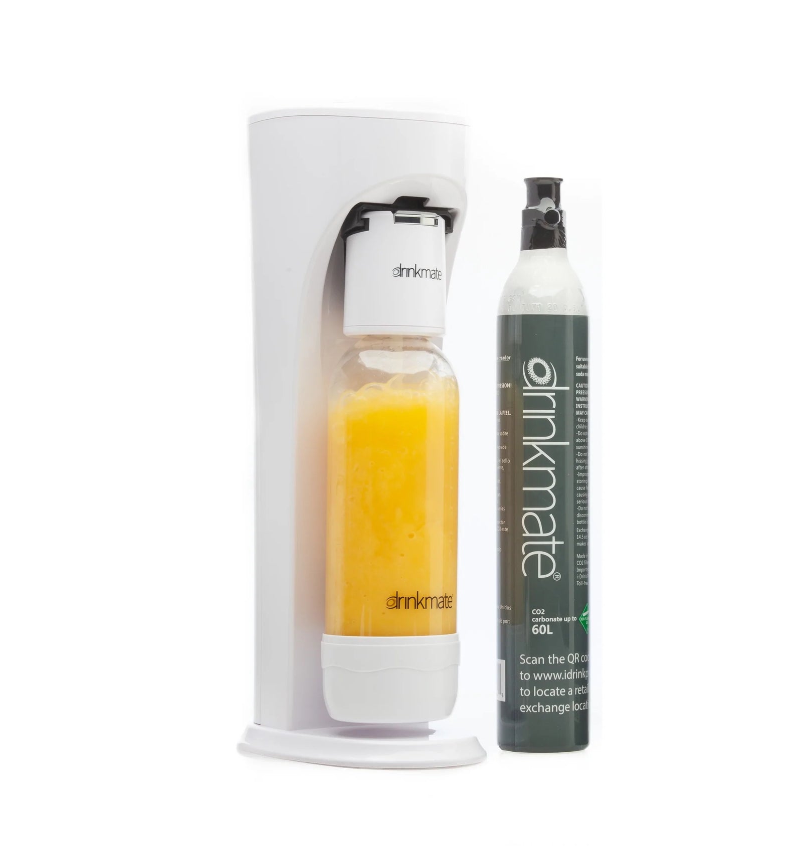 Drinkmate OmniFizz Carbonated Drink Maker - Machine + Cylinder - White